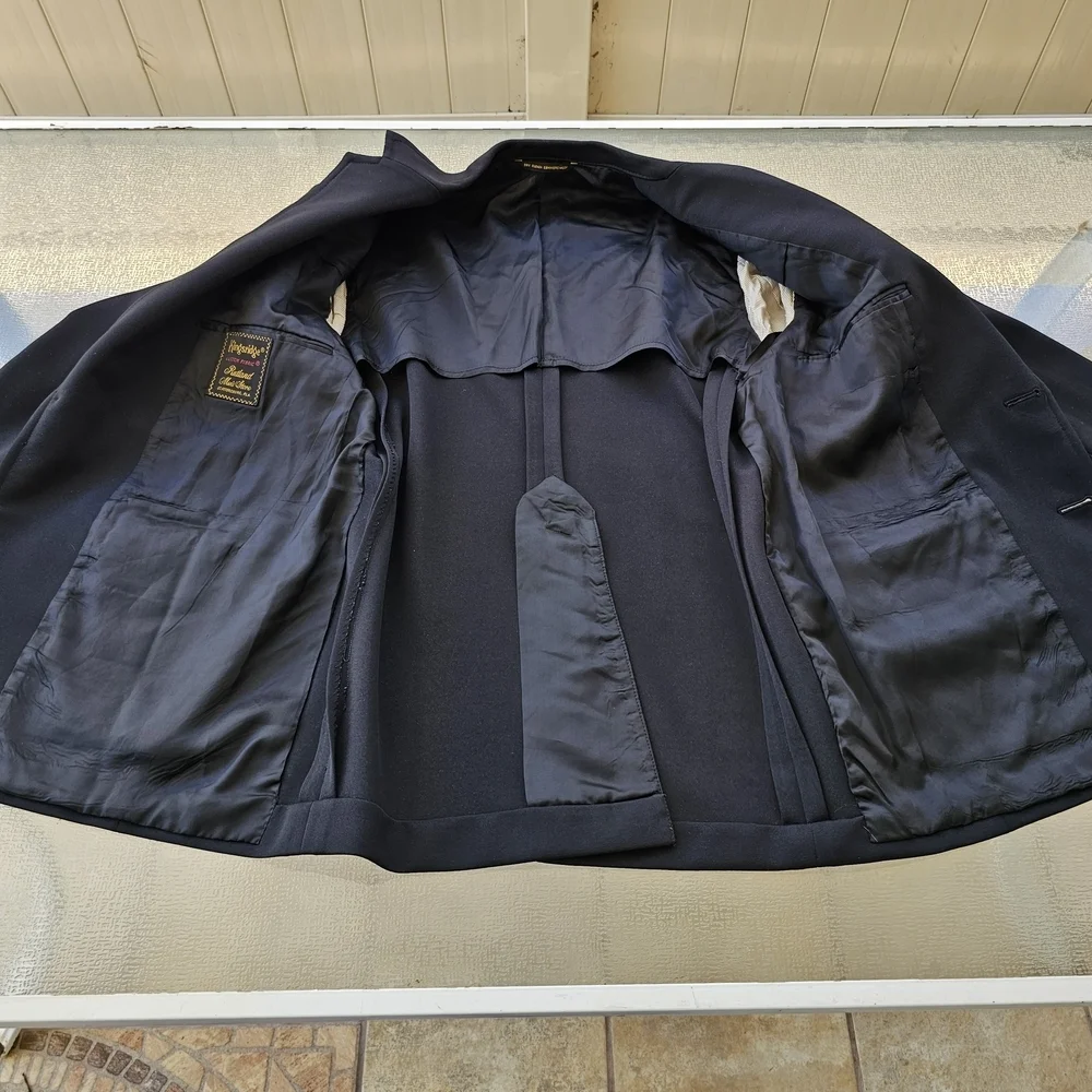 Men's Black Blazer-Gold Military Buttums-Classic Fit